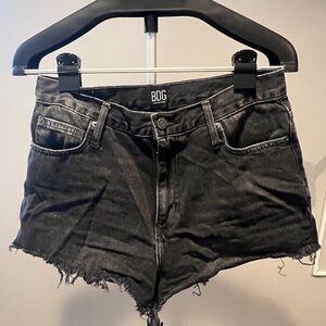 BDG washed black denim shorts